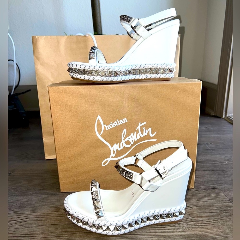 Christian Louboutin Pyraclou Womens Platform & Wedge Sandals w/ box and bag. - Picture 6 of 11